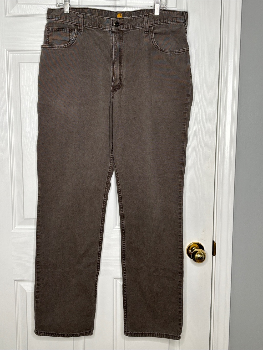 Carhartt Relaxed Fit Classic Straight Leg Pants in Dark Brown Size 38x34
